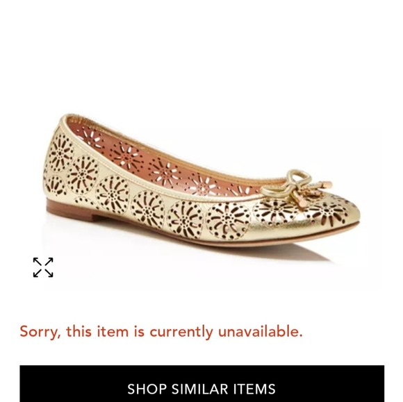 Kate Spade Walsy laser cut Gold leather ballerina flats, sz 8 Perfect - Picture 14 of 15